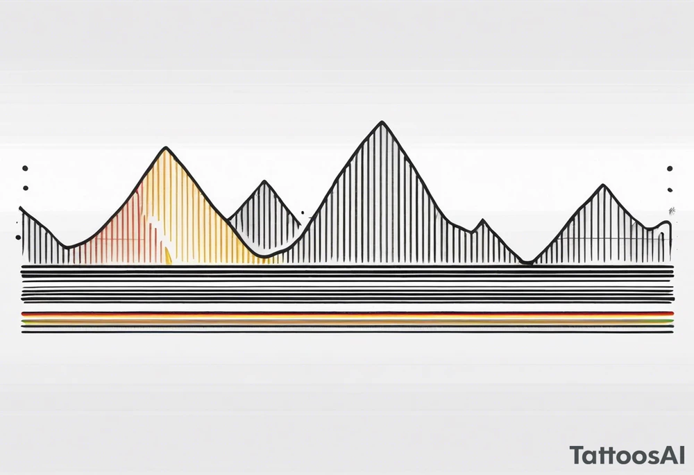 armband tattoo, horizontal with sound spectrum wave pattern tattoo idea