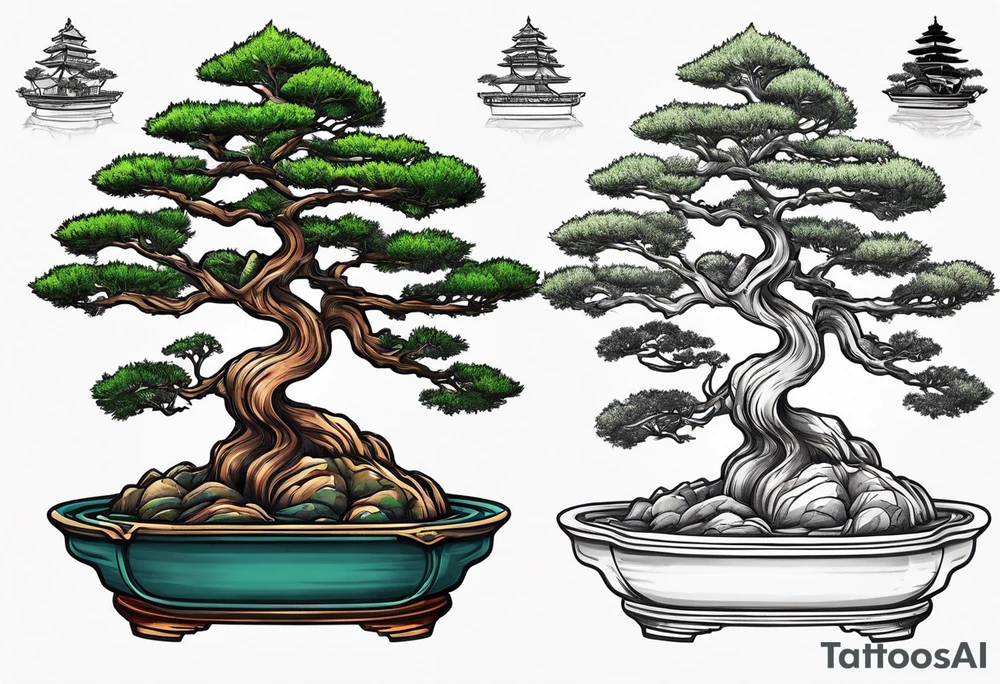 bonsai tree small tattoo idea