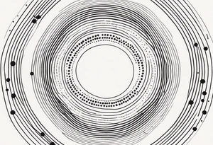 vertical lines with circles and dots tattoo idea