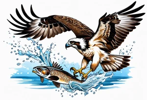 osprey catching fish tattoo idea