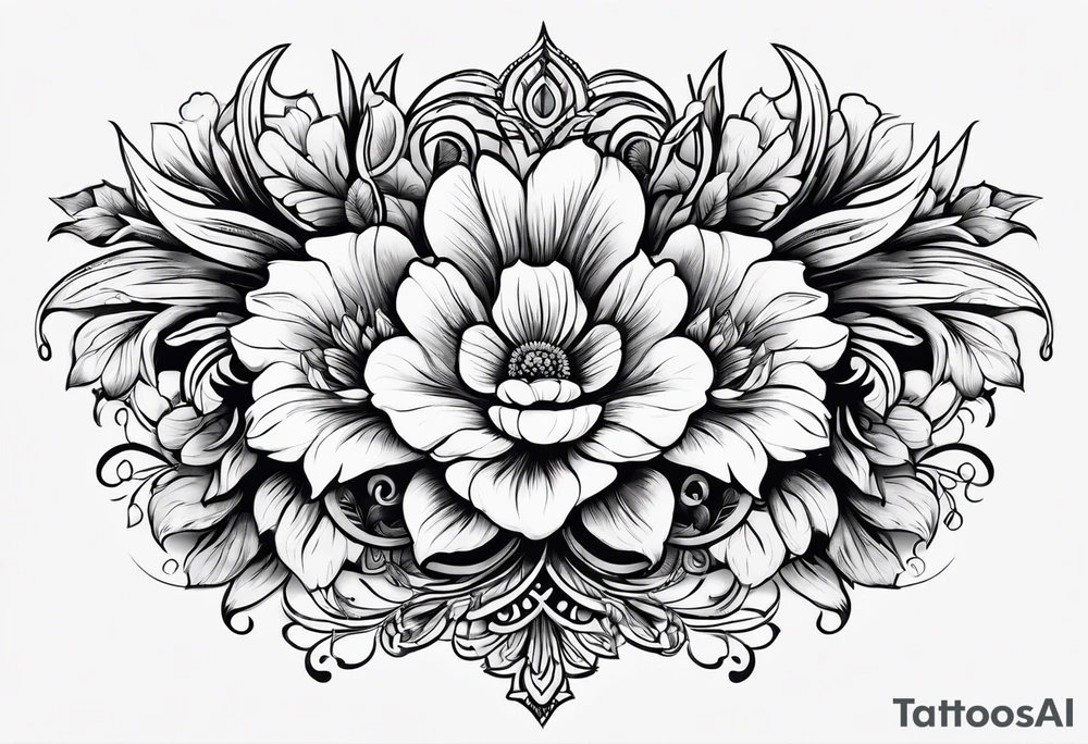 logo with floral elements tattoo idea