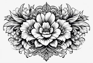 logo with floral elements tattoo idea