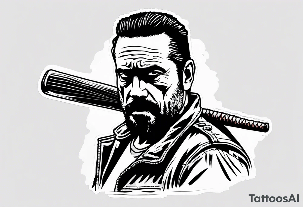 The walking dead negan small picture tattoo idea