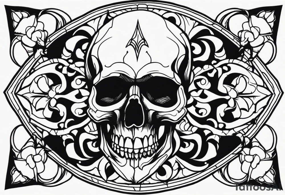 serious skull tattoo idea