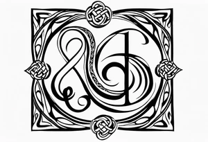 Celtic style bass clef tattoo idea