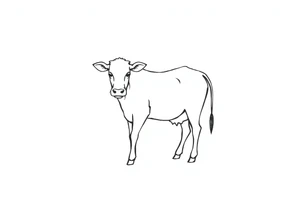 small black and white cow tattoo idea