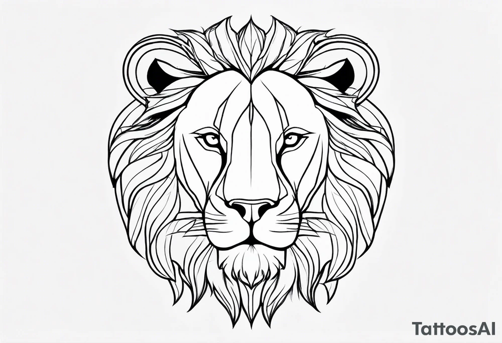 powerful majestic lion, close-up tattoo idea
