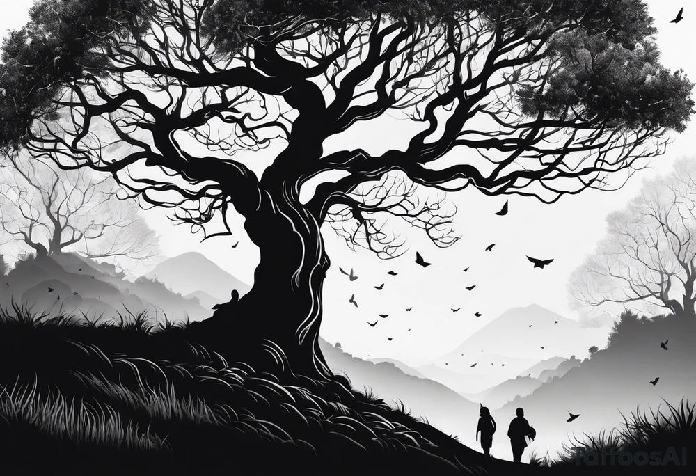 Bäume silhouette tattoo idea