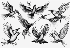 Bird breaking free tattoo idea