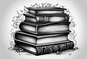 A jigsaw puzzle of a stack of books tattoo idea