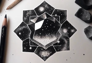 Crystal Galaxy geode cosmos tattoo idea