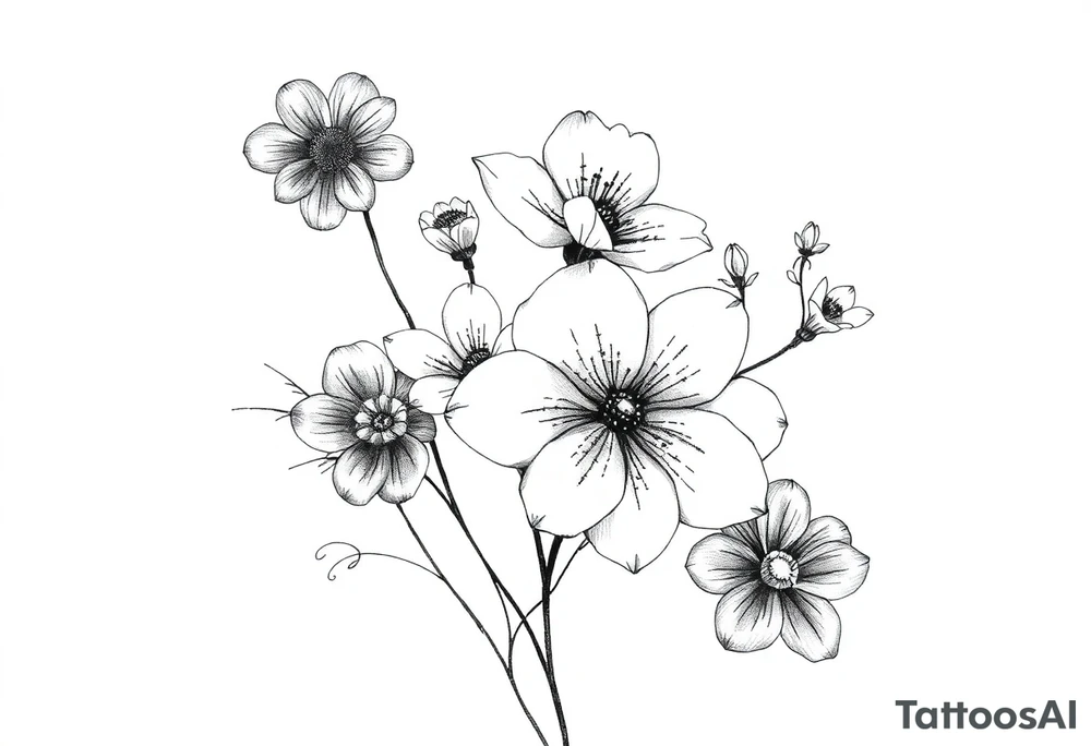 Small Flowers tattoo idea