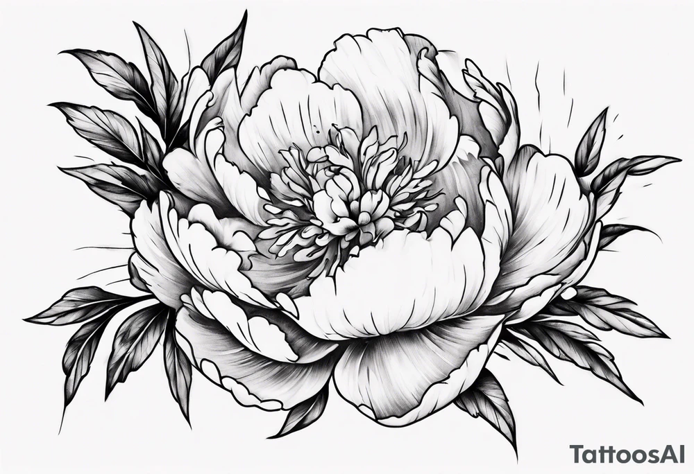 peony tattoo idea