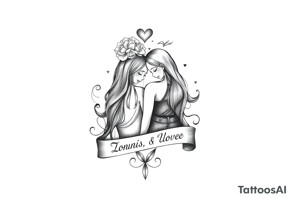 Tattoo family with names and love tattoo idea