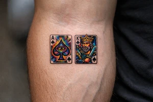playing cards Ace king of spades tattoo idea