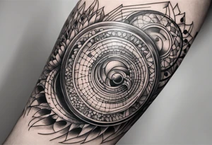 surgery holes on elbow tattoo idea