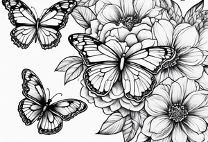 flowers butterflies from shoulder to middle of my arm tattoo idea