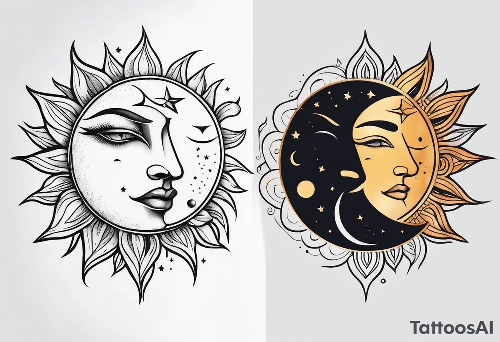 sun and moon
minimalist tattoo idea