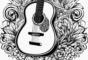 music staff and guitars tattoo idea