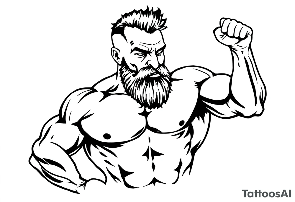 Muscle man old school tattoo idea