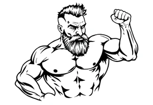 Muscle man old school tattoo idea