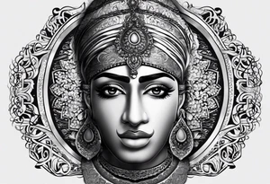 The name محمود only written like that not a face 
and a date 04/12/2019 under it tattoo idea