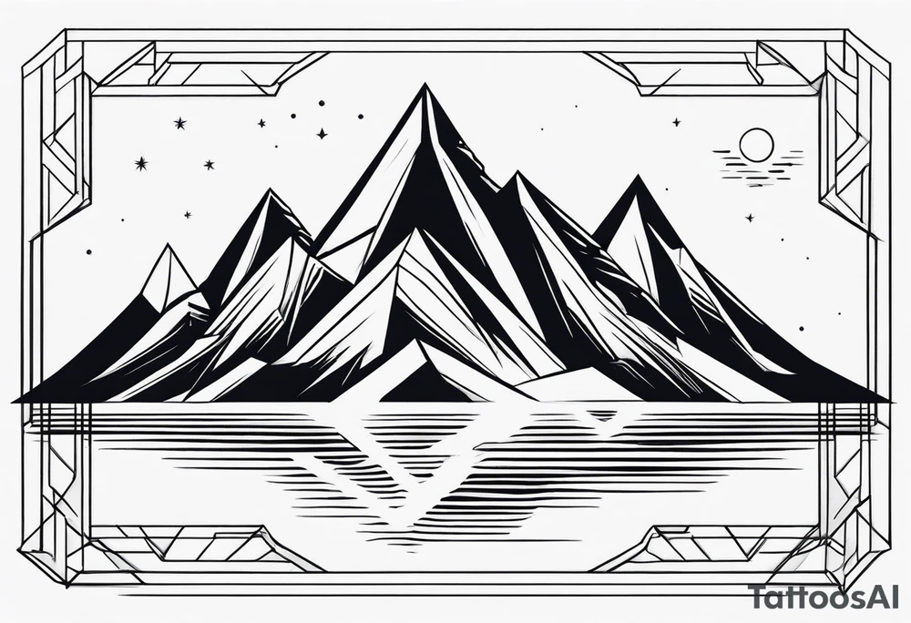 Simplified one of a single mountain tattoo idea