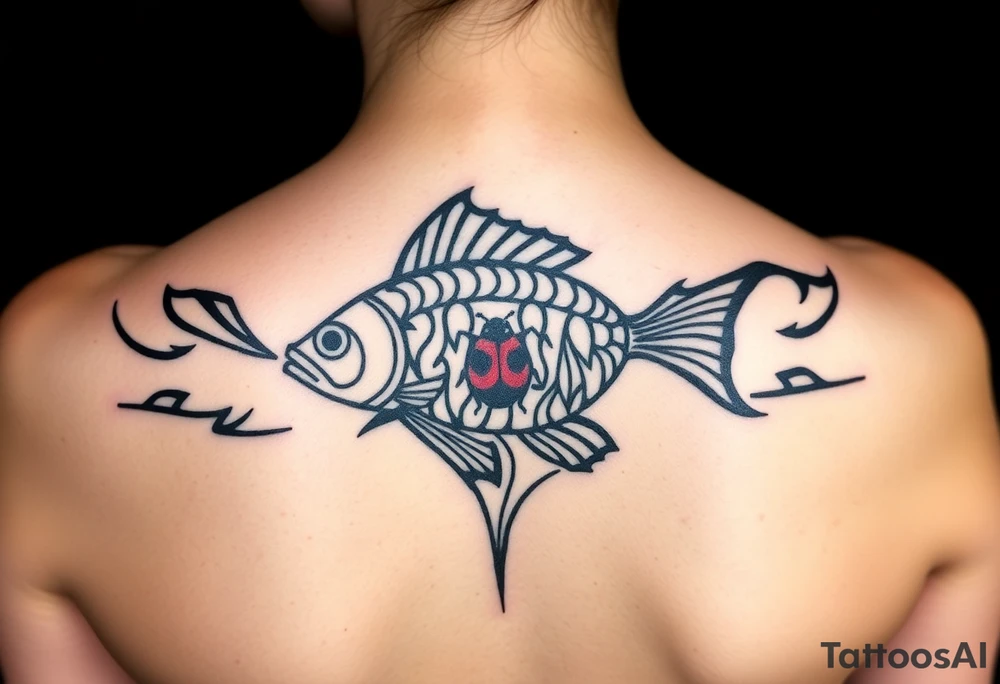 Beta fish with ladybug tattoo idea