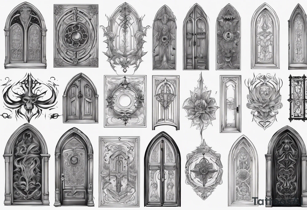 Gothic door tattoo idea