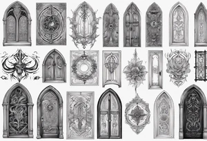 Gothic door tattoo idea