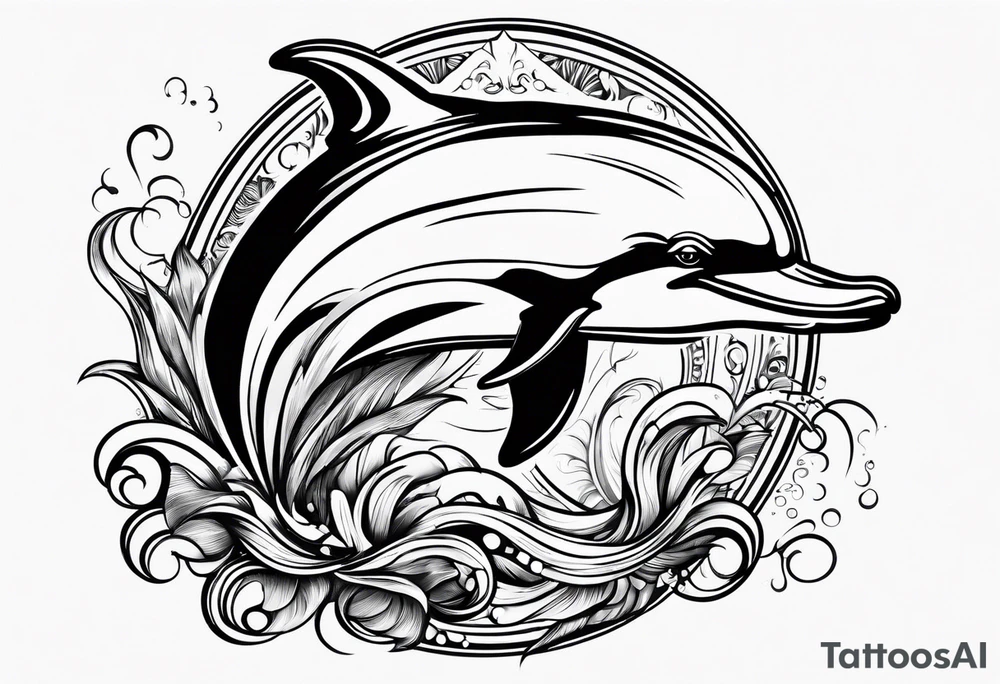 dolphin smoking a cigarette tattoo idea
