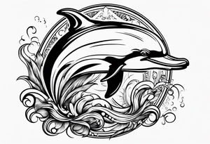 dolphin smoking a cigarette tattoo idea