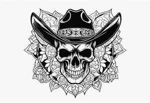 Screaming cowboy skull tattoo idea