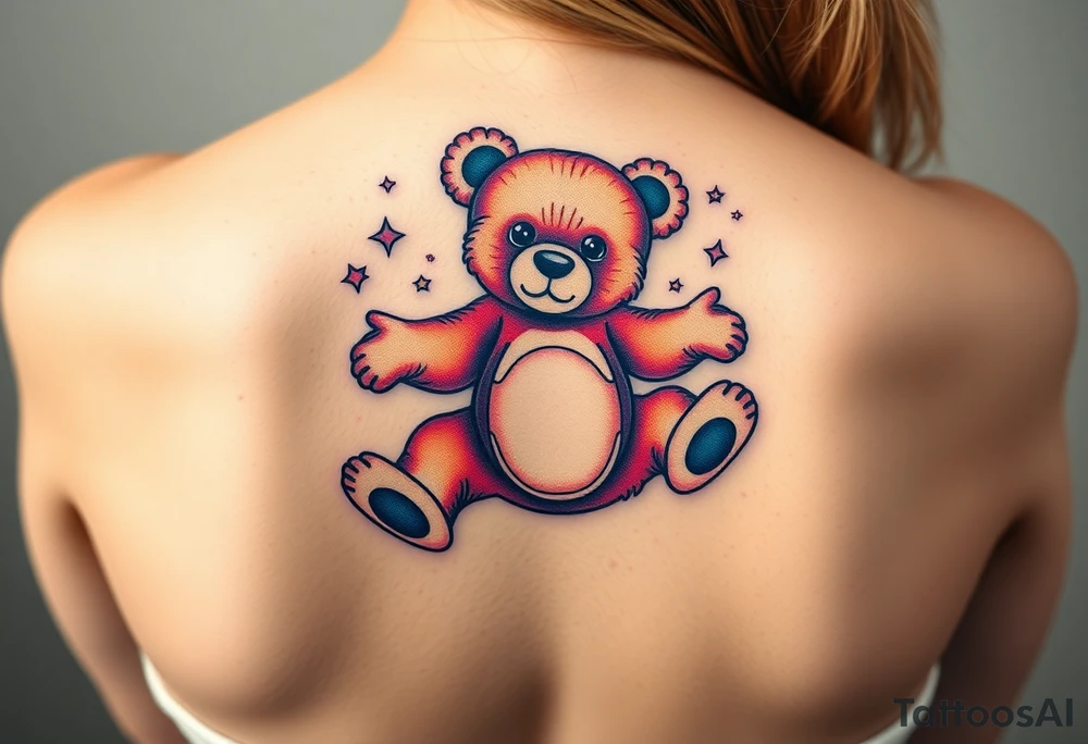 Acrobatic teddy bear tattoo idea