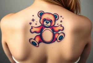 Acrobatic teddy bear tattoo idea