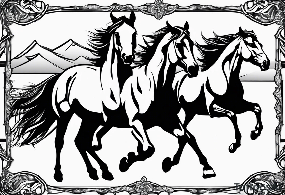 western, horses tattoo idea