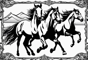 western, horses tattoo idea