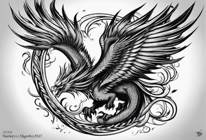 Phoenix dragon tattoo idea