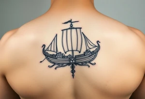 vikink ship,frontal tattoo idea