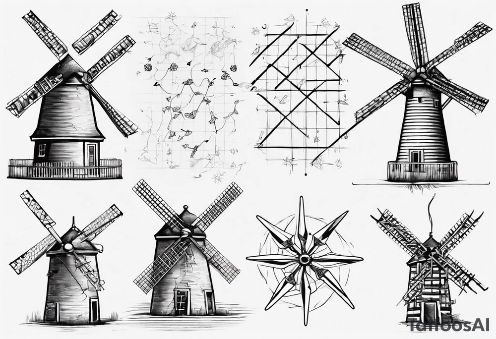 Friendship graph mathematically correct with a prime knot 6,1, dutch windmill graph that is cute tattoo idea