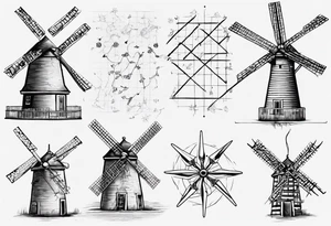 Friendship graph mathematically correct with a prime knot 6,1, dutch windmill graph that is cute tattoo idea