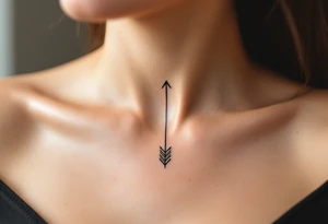 A continuous-line arrow in fine black ink, forming a seamless flow of energy and movement. tattoo idea