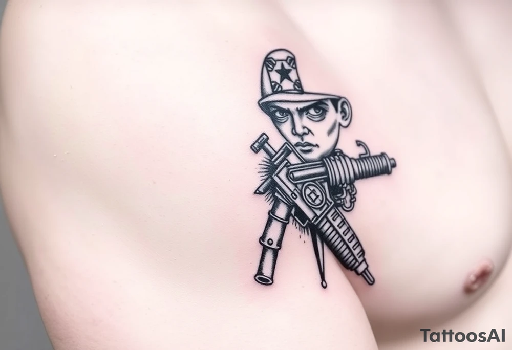 Combat marine veteran tattoo idea