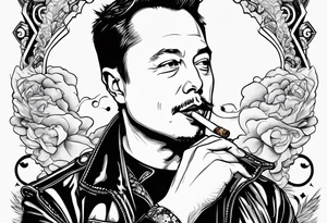 elon musk smoking cigarette tattoo idea