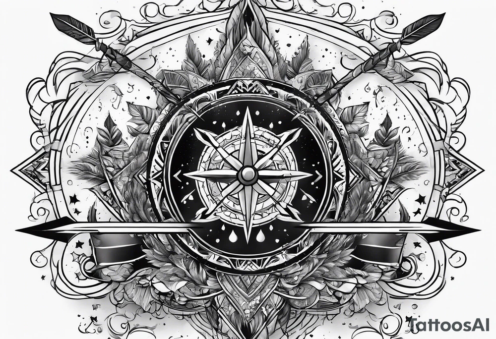 flaming arrows raining down from sky tattoo idea