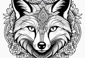 Alluring female fox tattoo idea