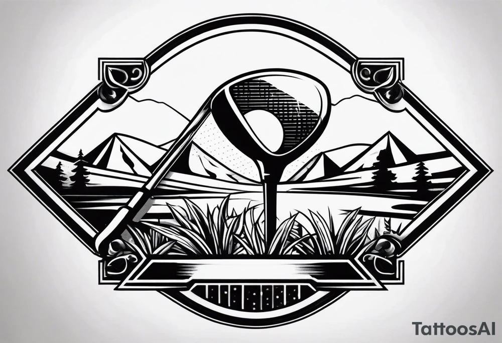 Golf theme shoulder tattoo tattoo idea