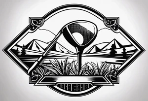Golf theme shoulder tattoo tattoo idea