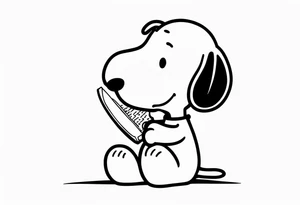 fine line snoopy on the phone tattoo idea