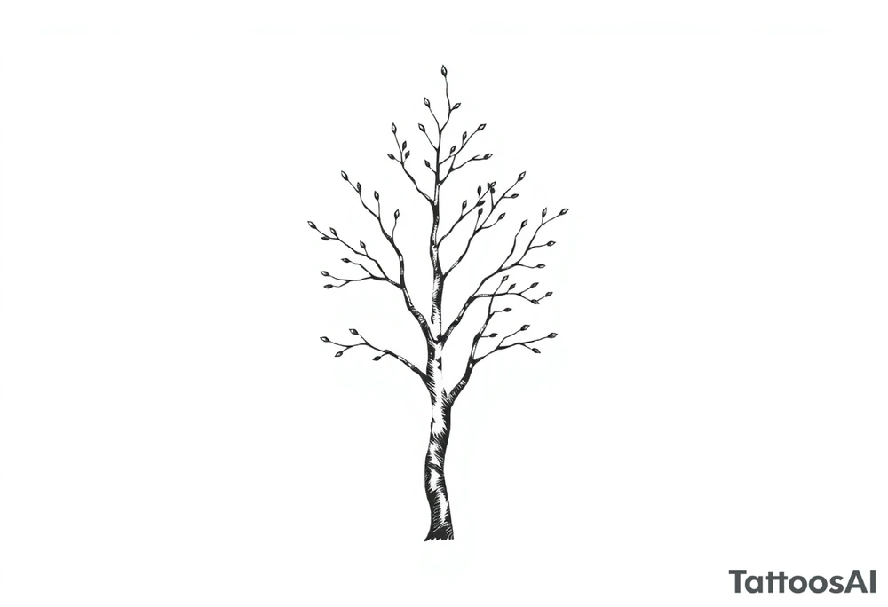 small birch tree tattoo idea